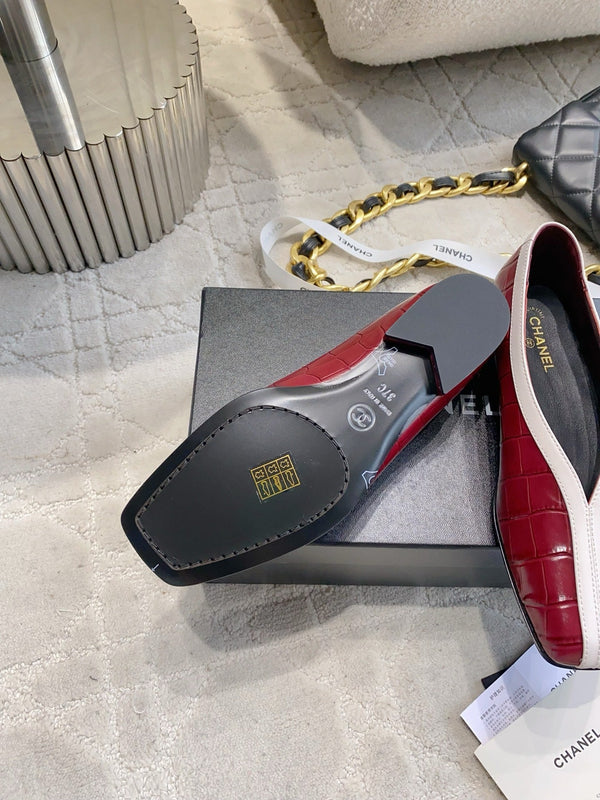 CC 26s Ballet Flat Matthieu Blazy Burugndy Embossed Sheepskin 808128