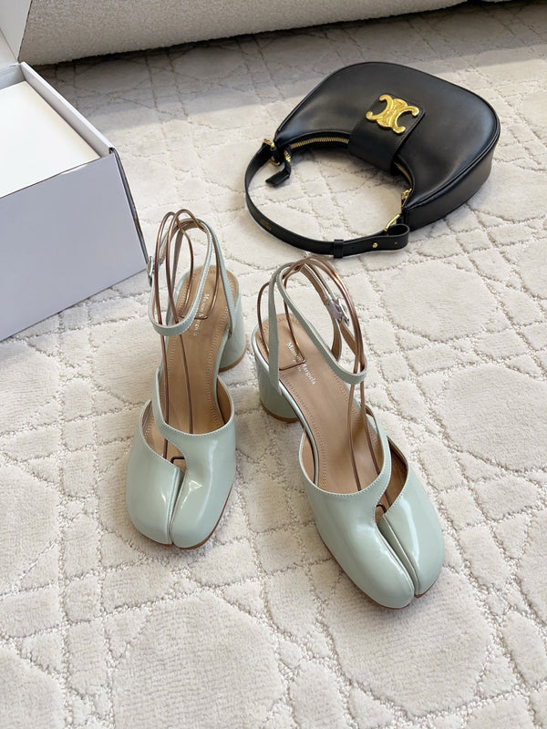 MM Tabi Slingback 8cm Pale Mint Patent Leather 808647