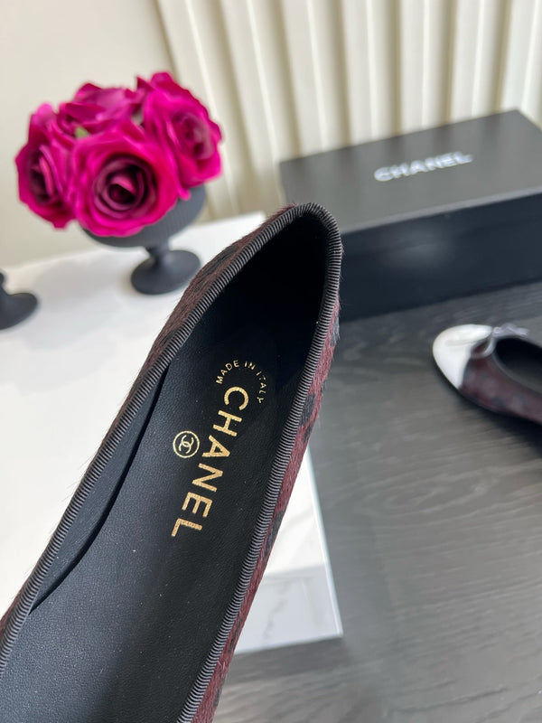CC 26s Ballet Flat Burugndy Horsehair 850780