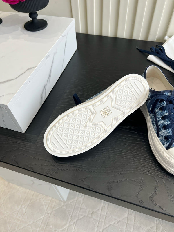 CD Dioriviera Walk'n'Dior Sneaker White Blue Cotton 851242