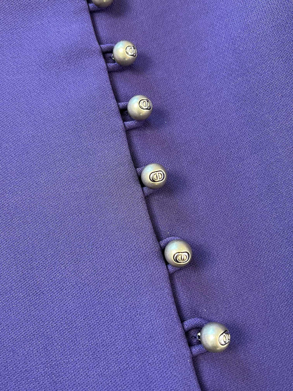 CD 25 Fitted Short-sleeved Jacket Purple Wool Silk
