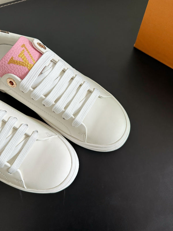 LV Time Out Sneakers White Mix Pink Calfskin