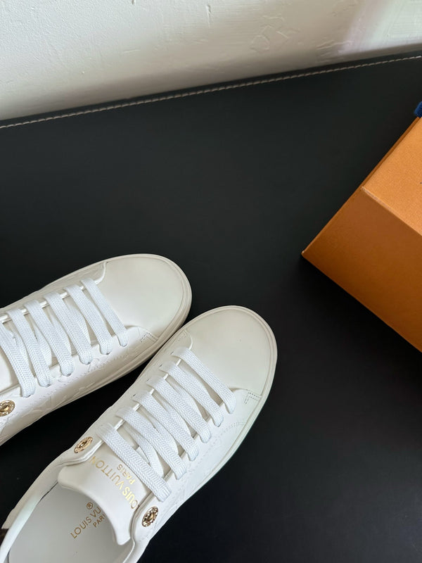 LV Time Out Sneakers White Mix Brown Monogram Cowhide
