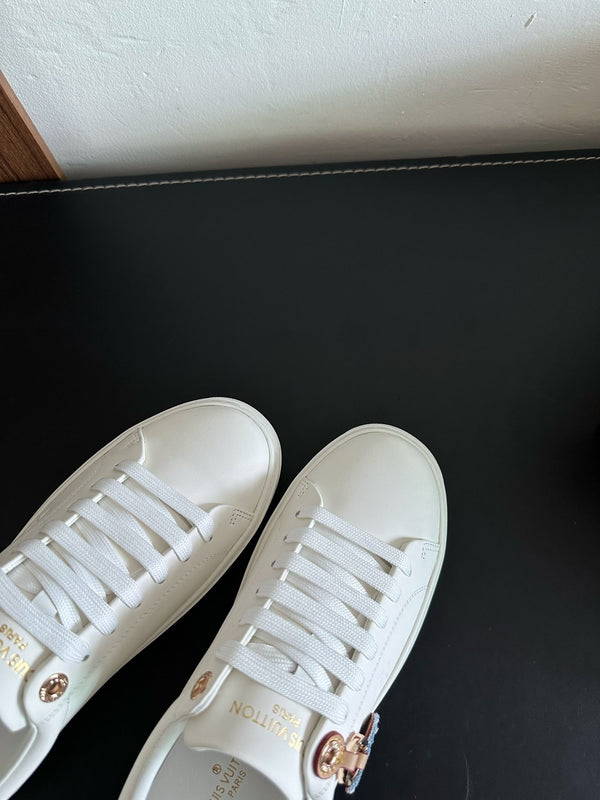 LV Time Out Sneakers White Mix Light Blue Calfskin