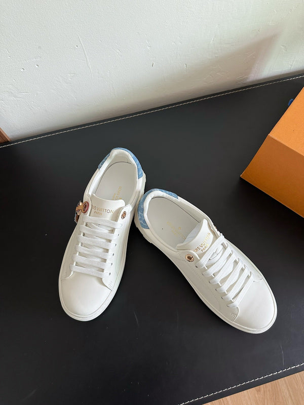 LV Time Out Sneakers White Mix Light Blue Calfskin