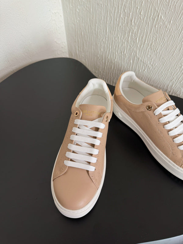 LV Sneakers Time Out Light Brown Monogram Calfskin