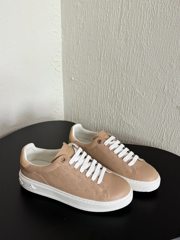 LV Sneakers Time Out Light Brown Monogram Calfskin