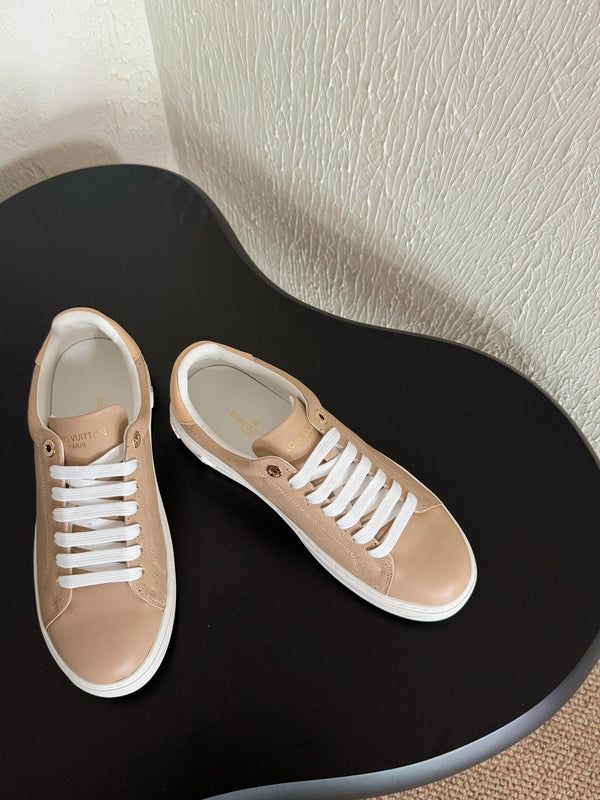 LV Sneakers Time Out Light Brown Monogram Calfskin