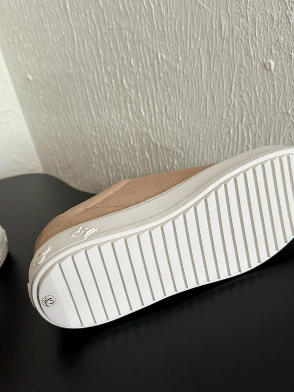 LV Sneakers Time Out Light Brown Monogram Calfskin