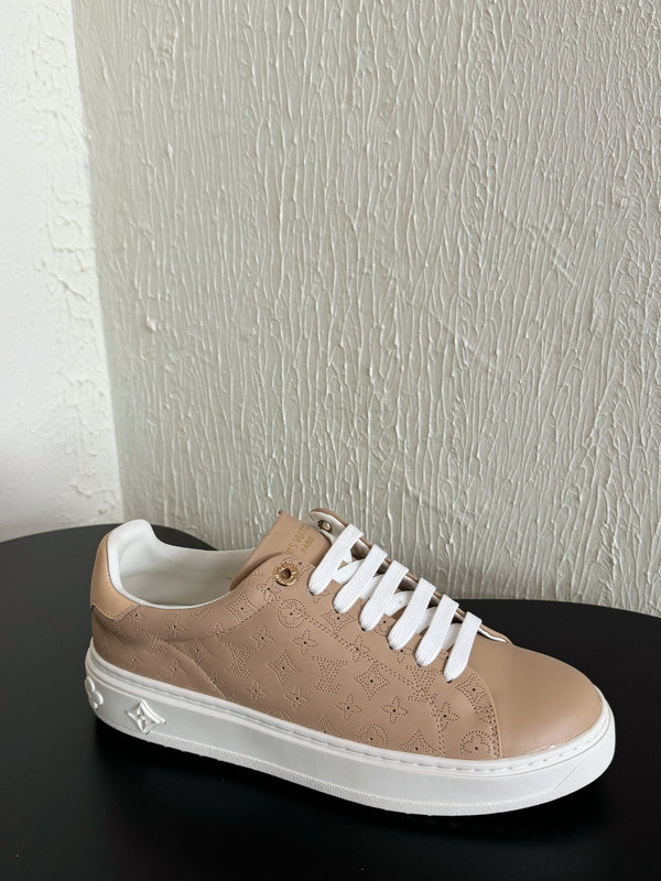 LV Sneakers Time Out Light Brown Monogram Calfskin