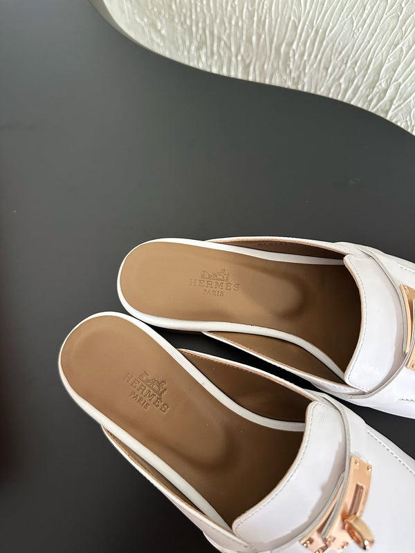 HM Oz Mule White Mix Black Calfskin 961100