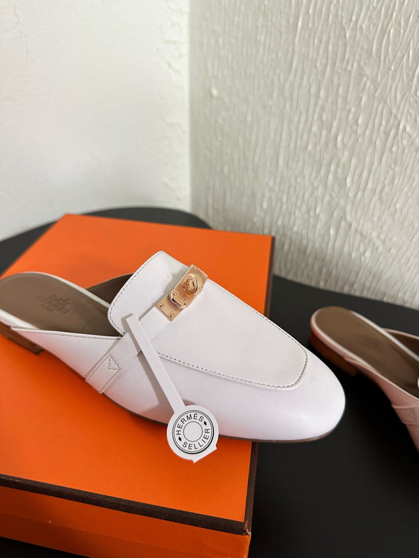 HM Oz Mule White Mix Black Calfskin 961100