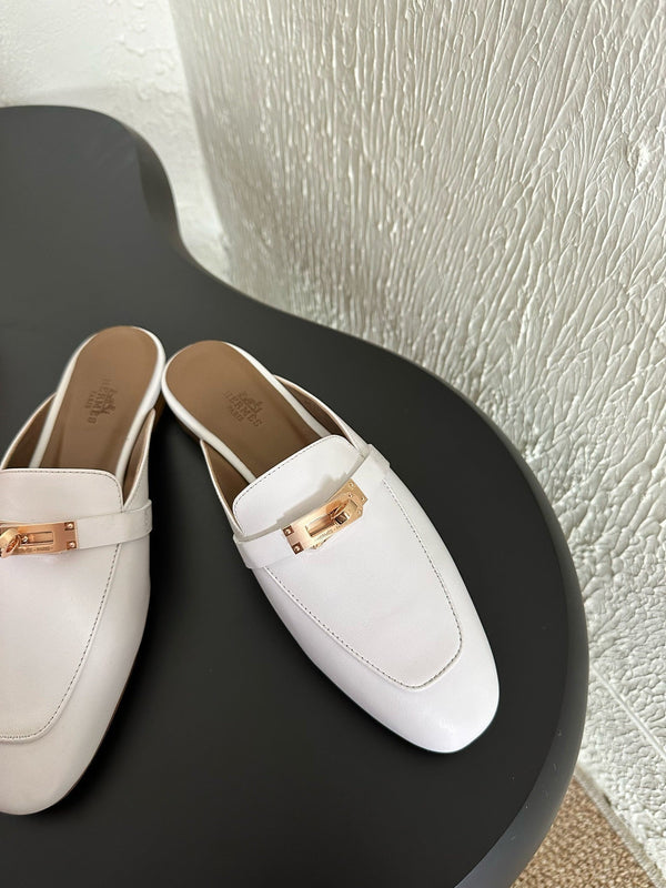 HM Oz Mule White Mix Black Calfskin 961100