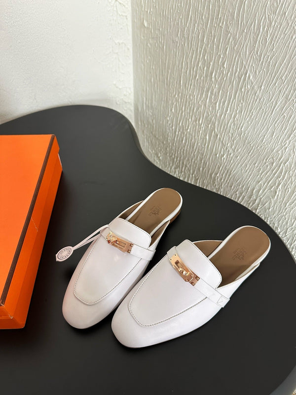 HM Oz Mule White Mix Black Calfskin 961100