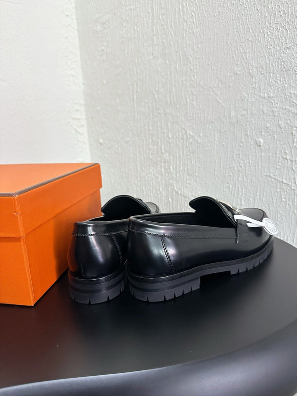 HM Faubourg Loafer 30mm Black Color Cowhide 960935