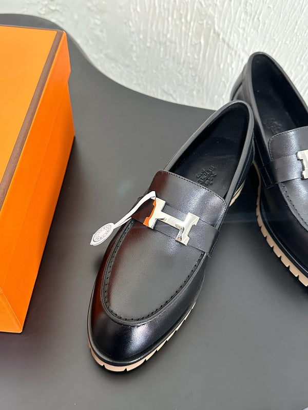 HM Faubourg Loafer 30mm Black Color Cowhide 960936