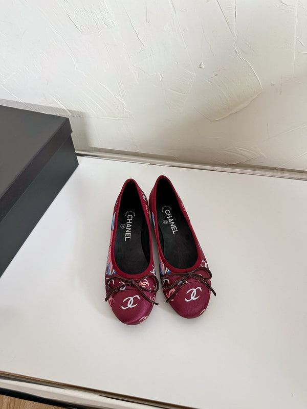 Ballet Flats Red Cloth