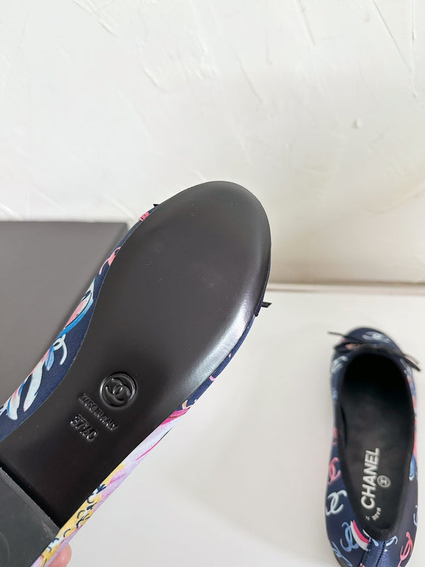 Ballet Flats Blue Cloth