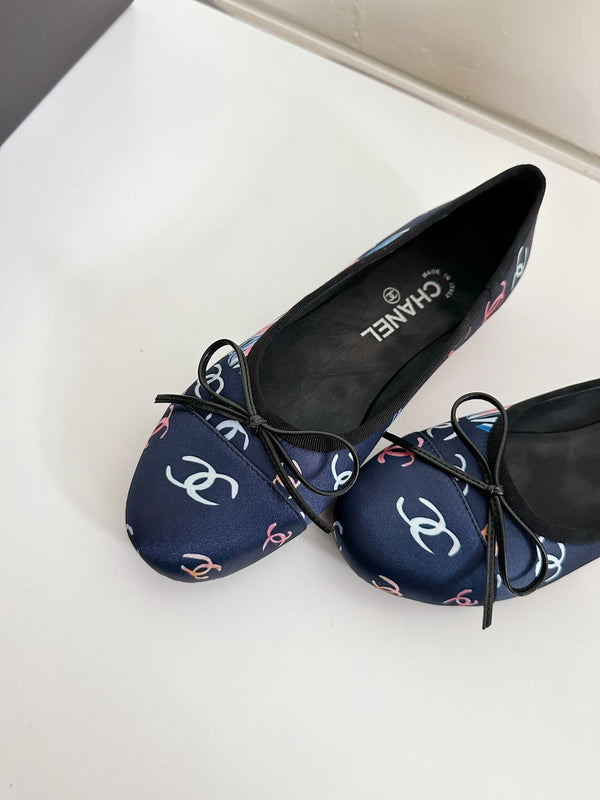 Ballet Flats Blue Cloth