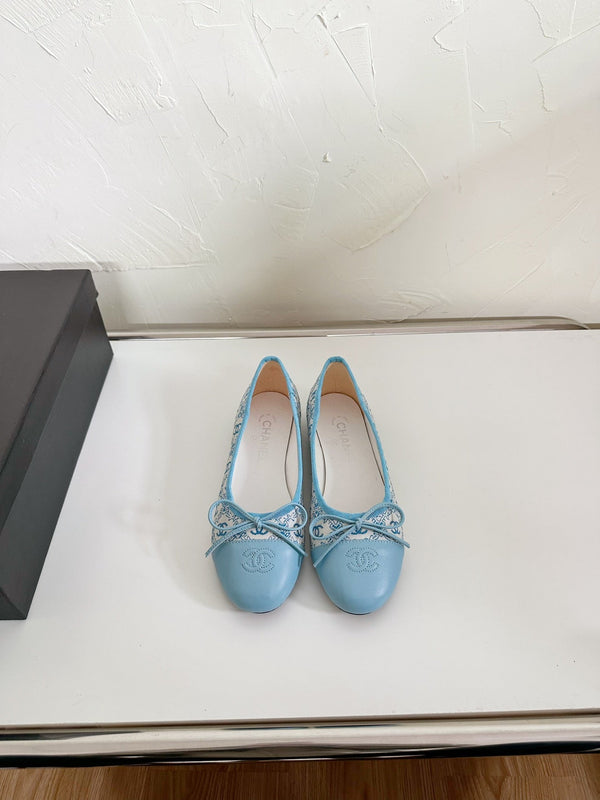 Ballet Flats Cloud Blue Cloth Calfskin