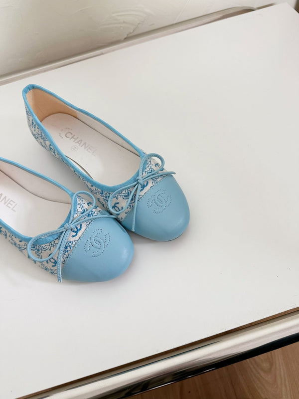 Ballet Flats Cloud Blue Cloth Calfskin