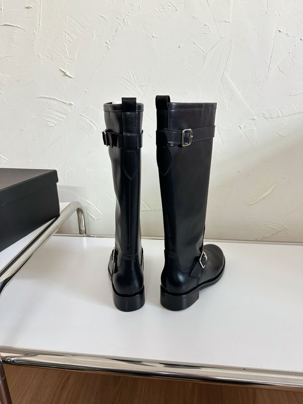 STIVALI RIVER IN PELLE DI VITELLO LISCIA NERA