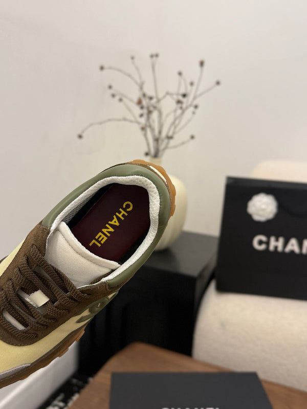 CC 2026 Sneaker Olive Yellow Fabric Suede Calfskin 676169