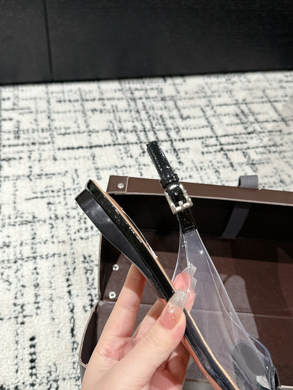 alaia slingbacks flat optic black heart lambskin