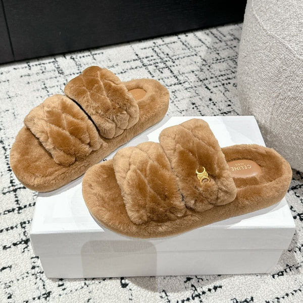 SANDALO DAD IN SHEARLING MARRONE CAMMELLO