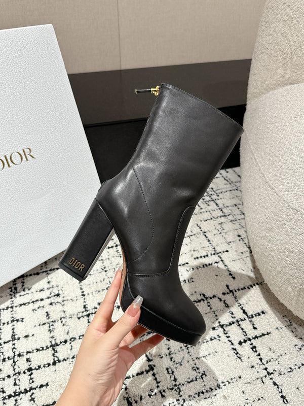 CD Ankle Boots 100mm Black Lambskin