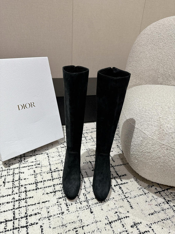 CD High Boots 100mm Black Suede