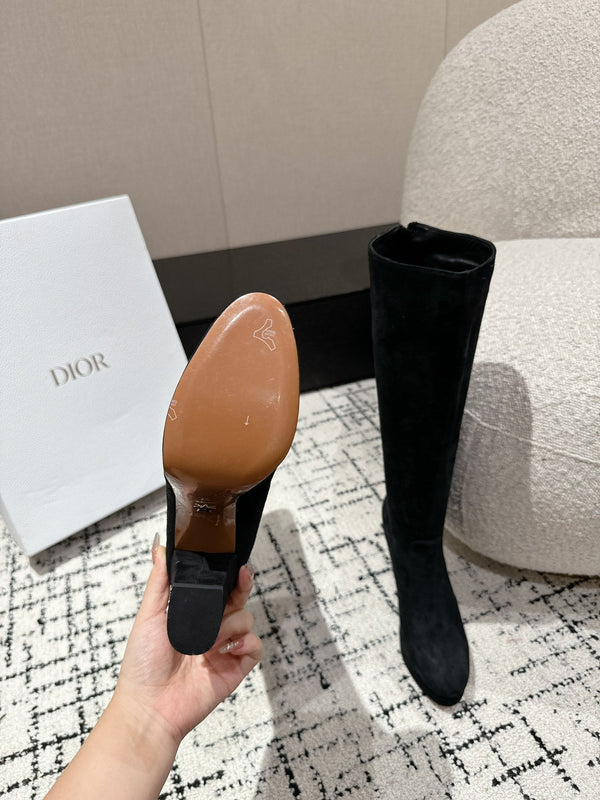 CD High Boots 100mm Black Suede