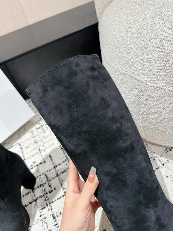CD High Boots 100mm Black Suede
