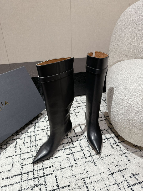Alaila High Boots 60mm In Black Calfskin 916745