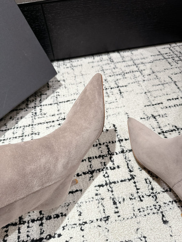 Alaila High Boots 60mm In Light Grey Suede 916739