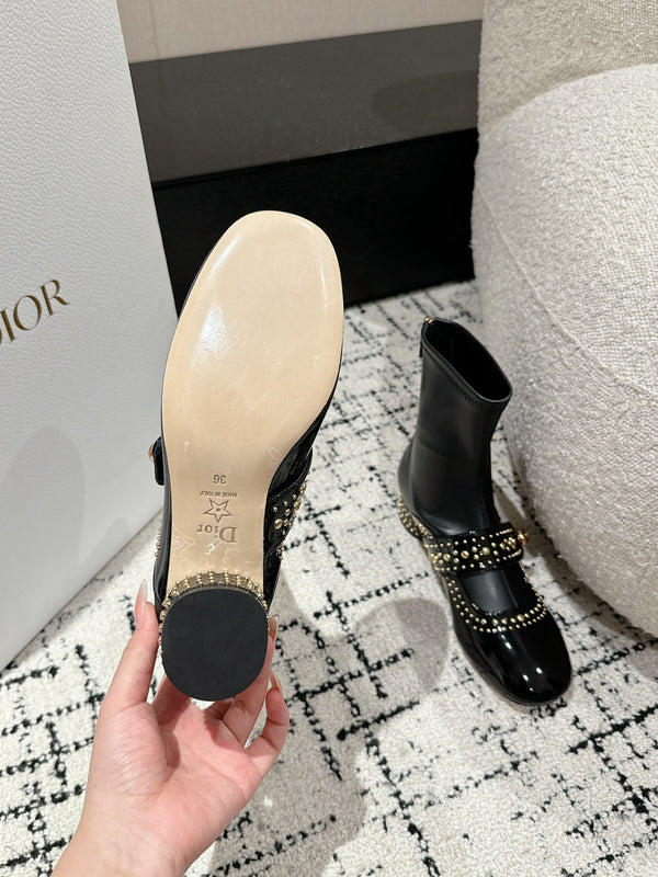 CD Belle-D Heeled Ankle Boot Black Lambskin