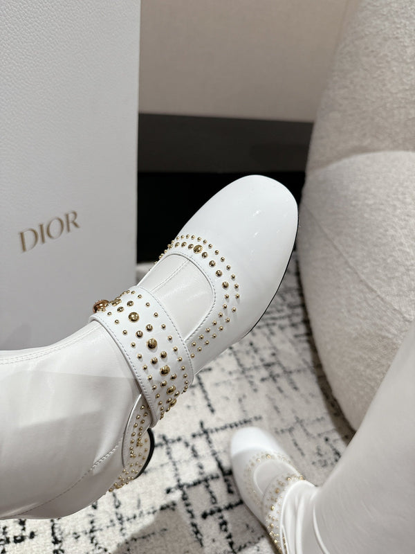 CD Belle-D Heeled Boot White Lambskin