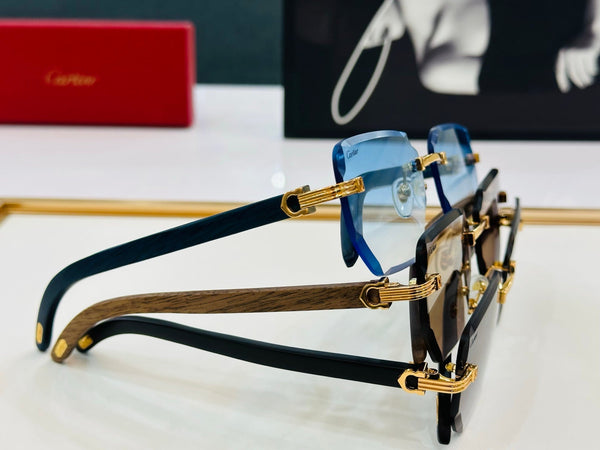 OCCHIALI DA SOLE PREMIÈRE CON MONTATURA RETTANGOLARE CT0620S IN METALLO E LEGNO