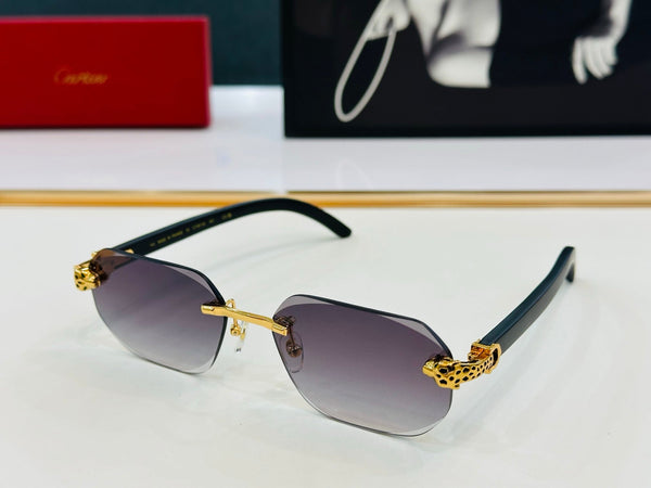 PANTHÈRE RIMLESS OVAL FRAME SUNGLASSES 543637 IN METAL