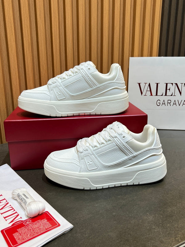 VT 25S Baskets Couple Cuir de veau blanc 563117