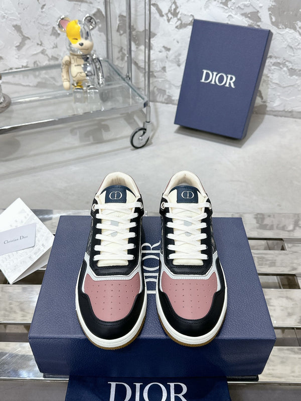 CD B27 Low-Top Sneaker 30mm In Black Pink Monogram Calfskin 100785