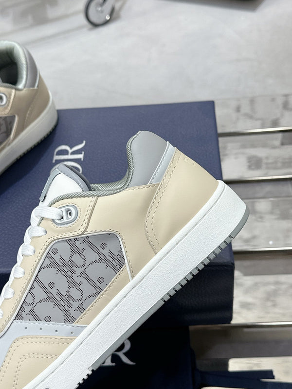 CD B27 Low-Top Sneaker 30mm In Beige Grey Monogram Calfskin 100811