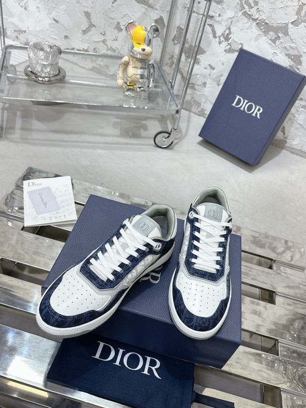 CD B27 Low-Top Sneaker 30mm In Deep Blue Monogram Calfskin 100821