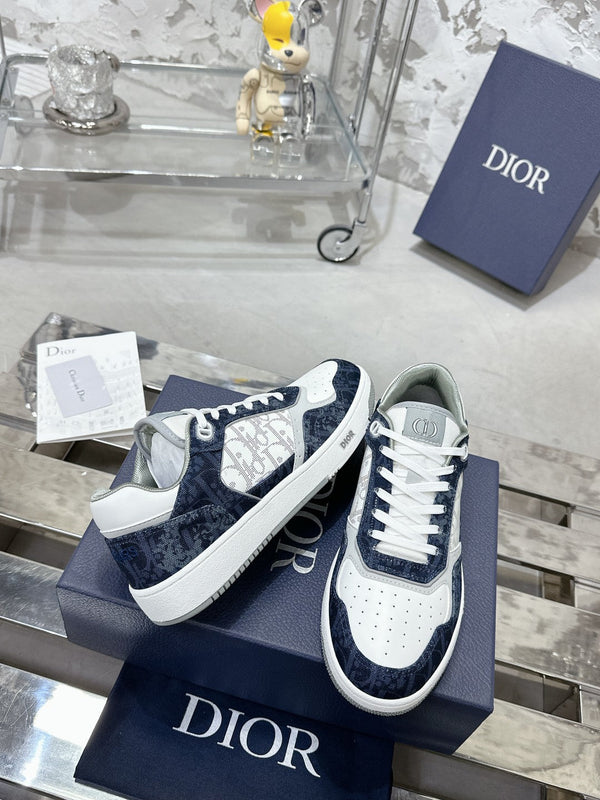 CD B27 Low-Top Sneaker 30mm In Deep Blue Monogram Calfskin 100821
