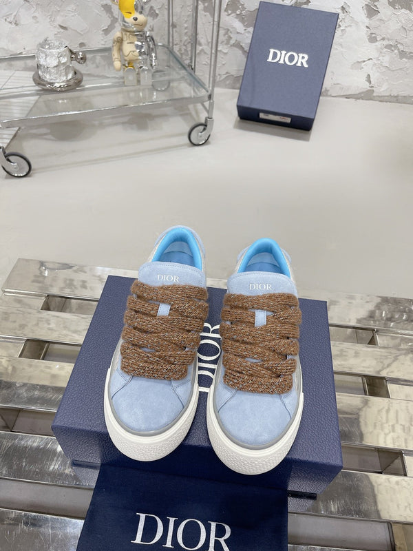 CD B33 Sneaker 30mm in pelle scamosciata marrone mix azzurro 100677