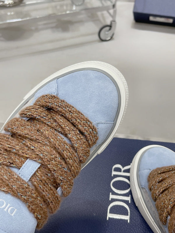 CD B33 Sneaker 30mm in pelle scamosciata marrone mix azzurro 100677