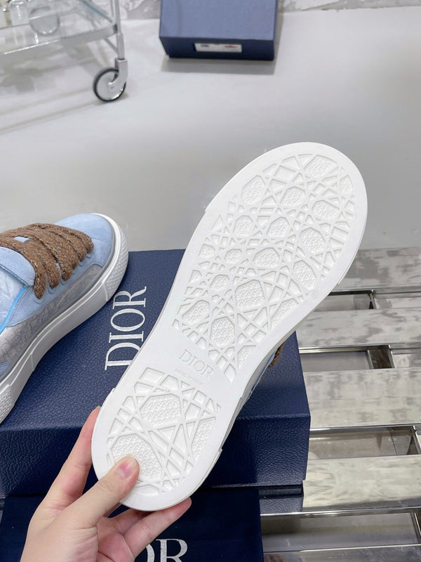 CD B33 Sneaker 30mm in pelle scamosciata marrone mix azzurro 100677