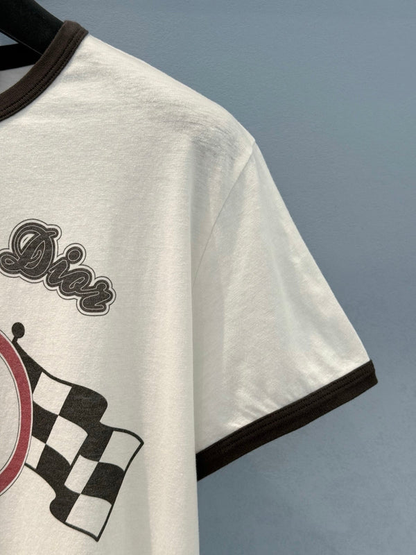 CD 25 Print 8 T-shirt White mix Black Cotton