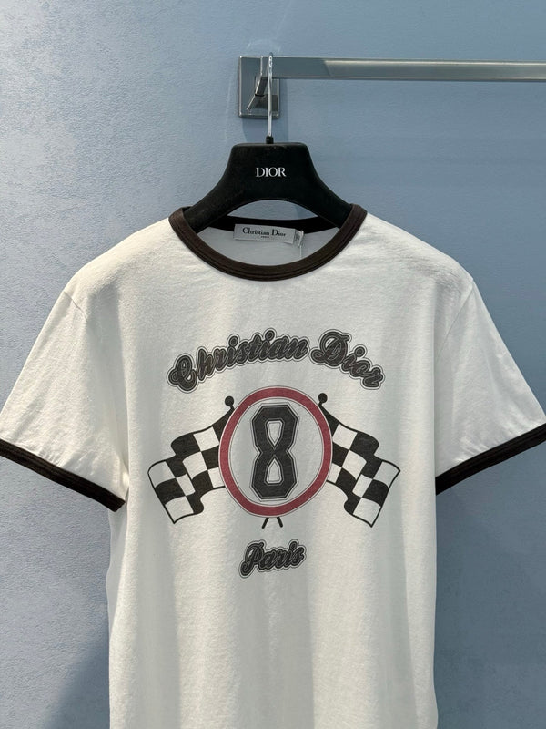 CD 25 Print 8 T-shirt White mix Black Cotton