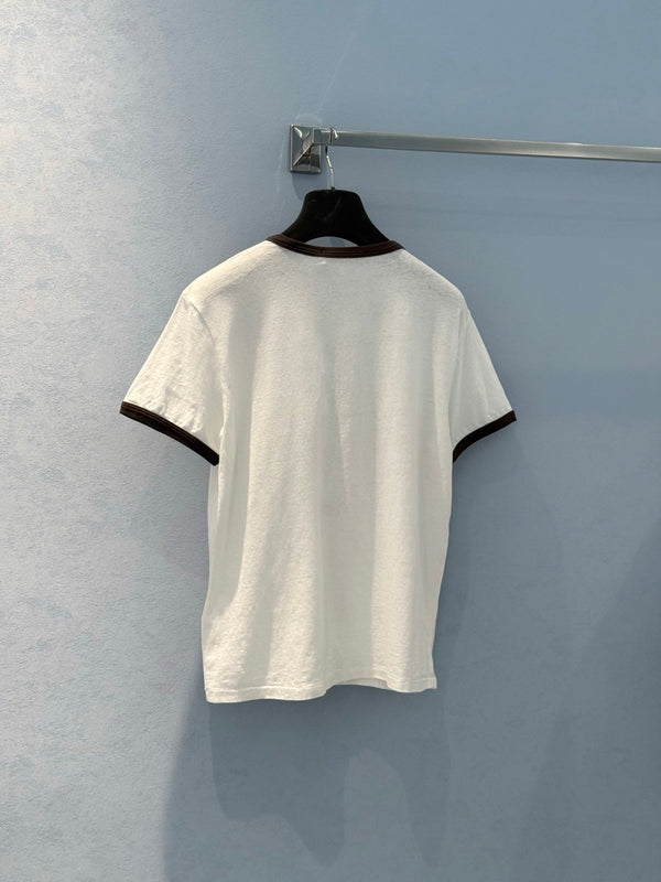 CD 25 Print 8 T-shirt White mix Black Cotton